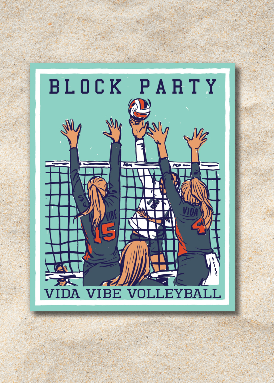 Block Party Volleyball Sticker